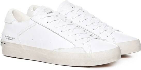 Crime London Witte Leren Sneakers met Off White Suède Details White Heren