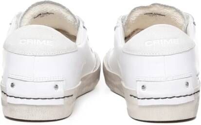 Crime London Witte Leren Sneakers met Off White Suède Details White Heren