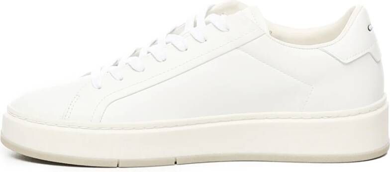 Crime London Witte leren sneakers met rubberen zool