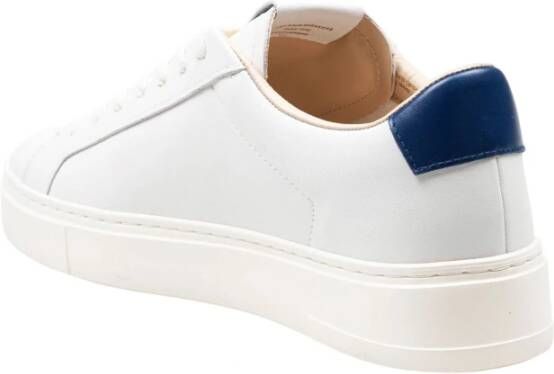 Crime London Witte Leren Sneakers Ronde Neus Vetersluiting