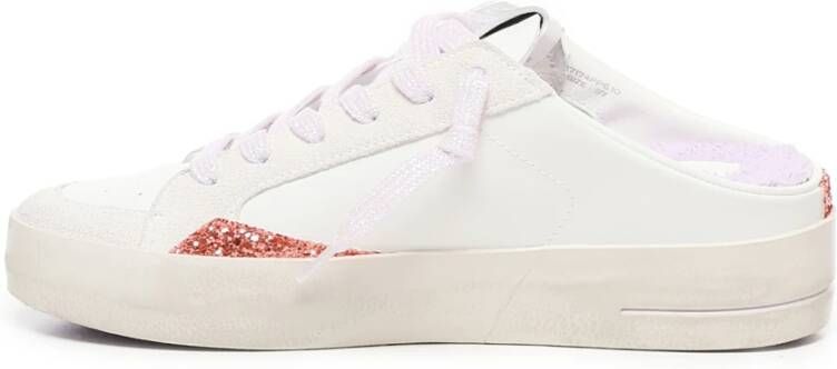 Crime London Witte Leren Sneakers Vintage Stijl