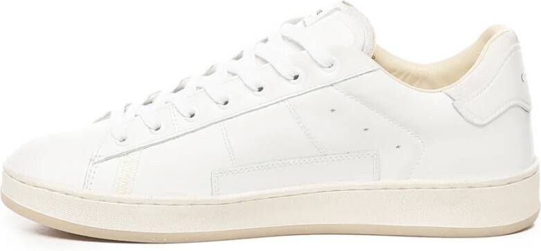 Crime London Witte Leren Sneakers Vintage Stijl