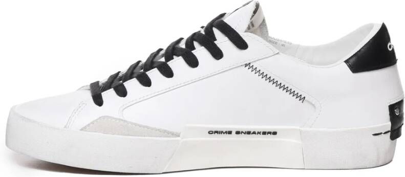 Crime London Witte leren sneakers met veters White Heren