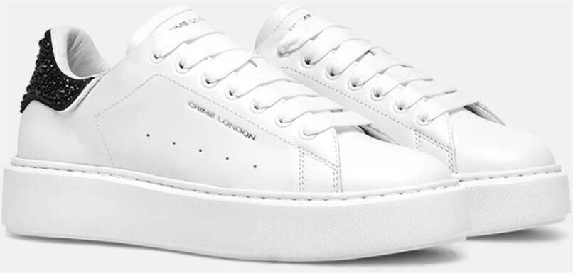 Crime London Witte Sneakers met Glitter Hak Wit Dames