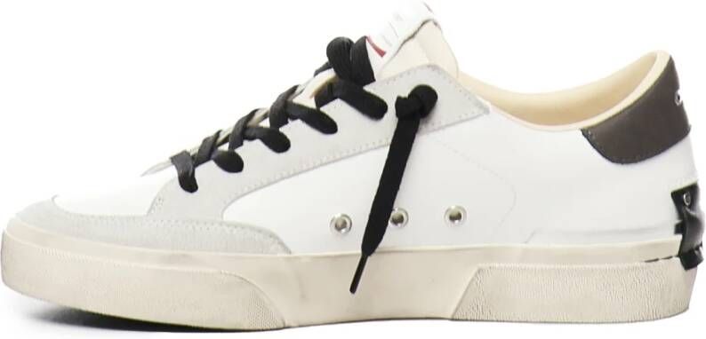 Crime London Witte Sneakers met Leren Details