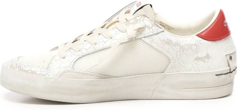 Crime London Witte Sneakers met Rode Accenten