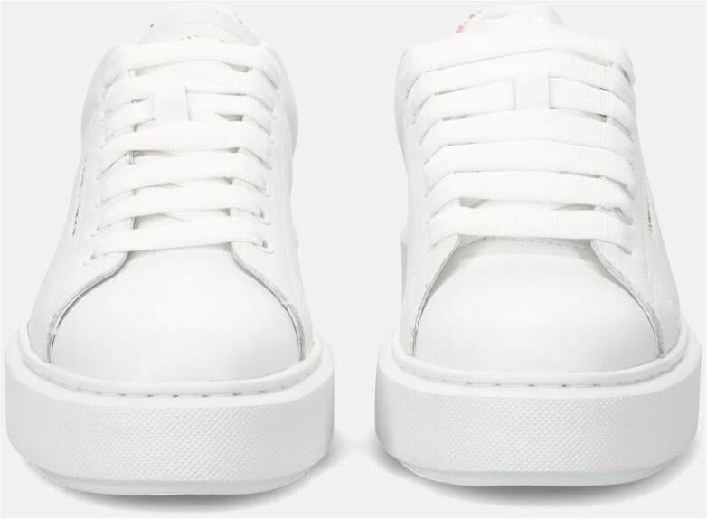 Crime London Witte Sneakers met Strass Hiel White Dames