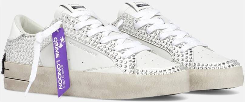 Crime London Witte Sneakers met Strass Wit Dames