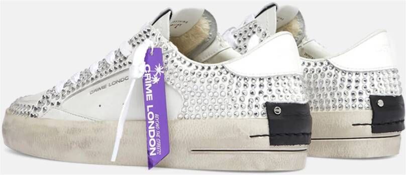 Crime London Witte Sneakers met Strass Wit Dames