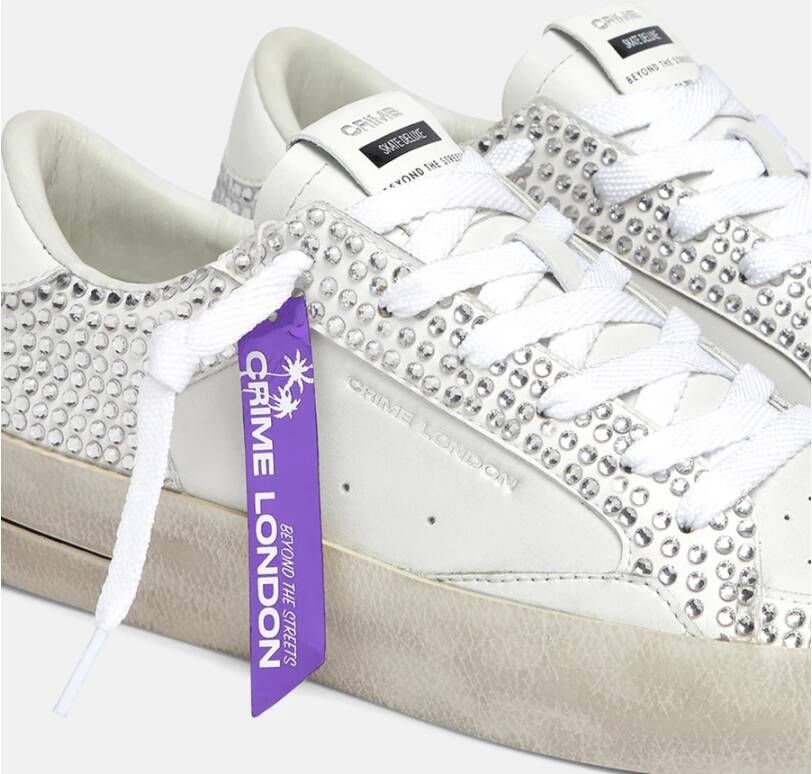 Crime London Witte Sneakers met Strass Wit Dames