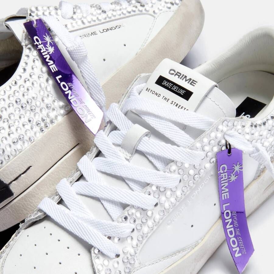 Crime London Witte Sneakers met Strass Wit Dames