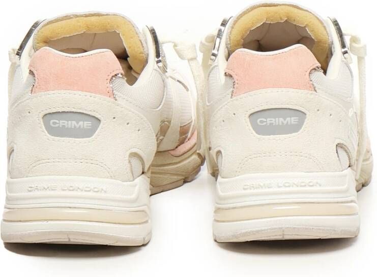 Crime London Witte Sneakers met Suède Bovenkant