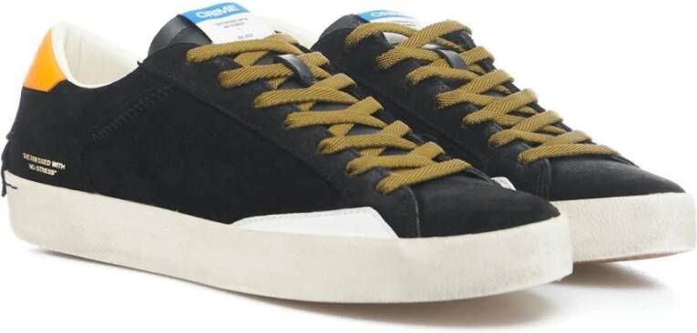 Crime London Zwarte Distressed Sneakers voor Heren Zwart Heren