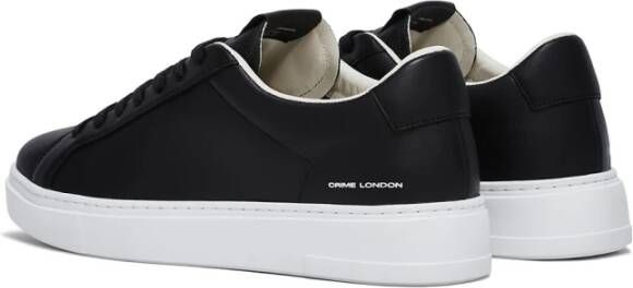 Crime London Zwarte Leren Sneakers Gemaakt in Italië