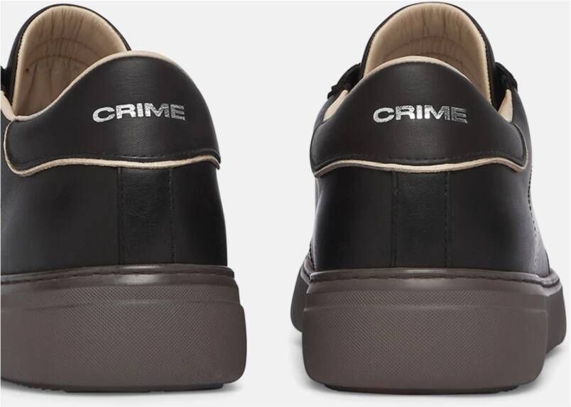 Crime London Zwarte Leren Sneakers met Italiaans vakmanschap Zwart Heren
