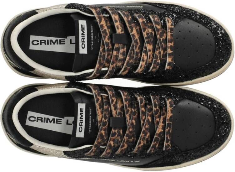 Crime London Zwarte Paillet Pony Sneaker