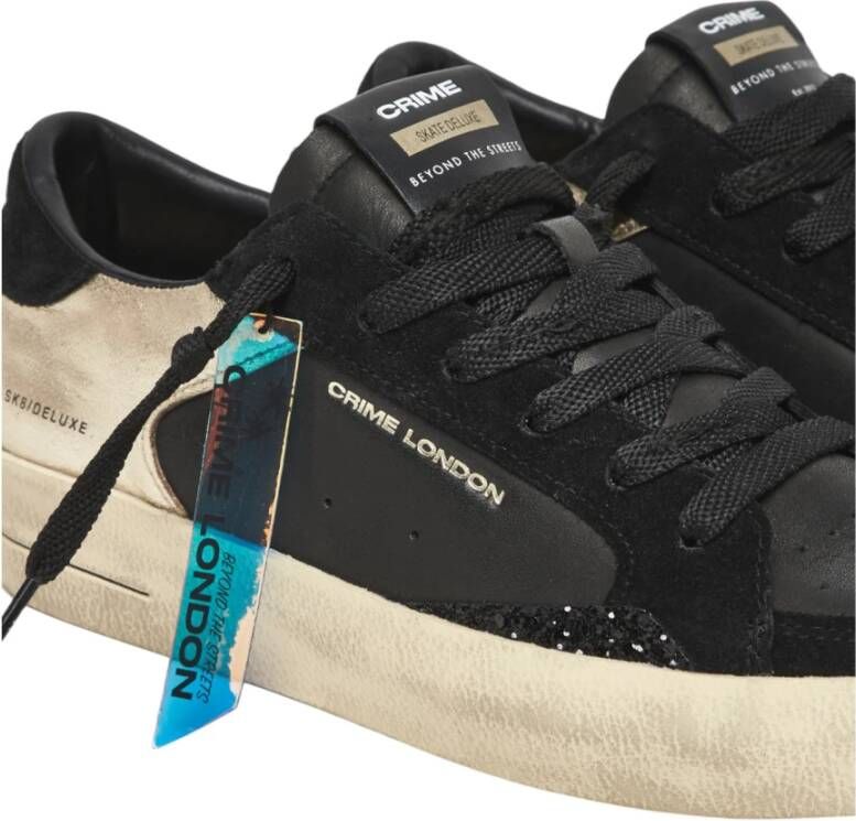 Crime London Zwarte SK8 Deluxe Sneakers Lichtgewicht Comfort