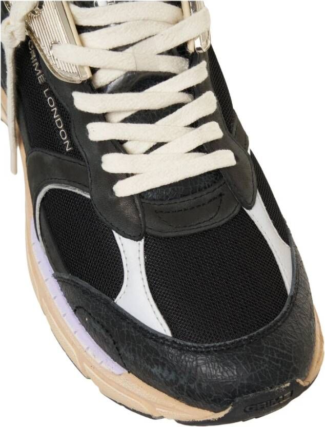 Crime London Zwarte Sneakers Aw25 Stijlvol Comfortabel