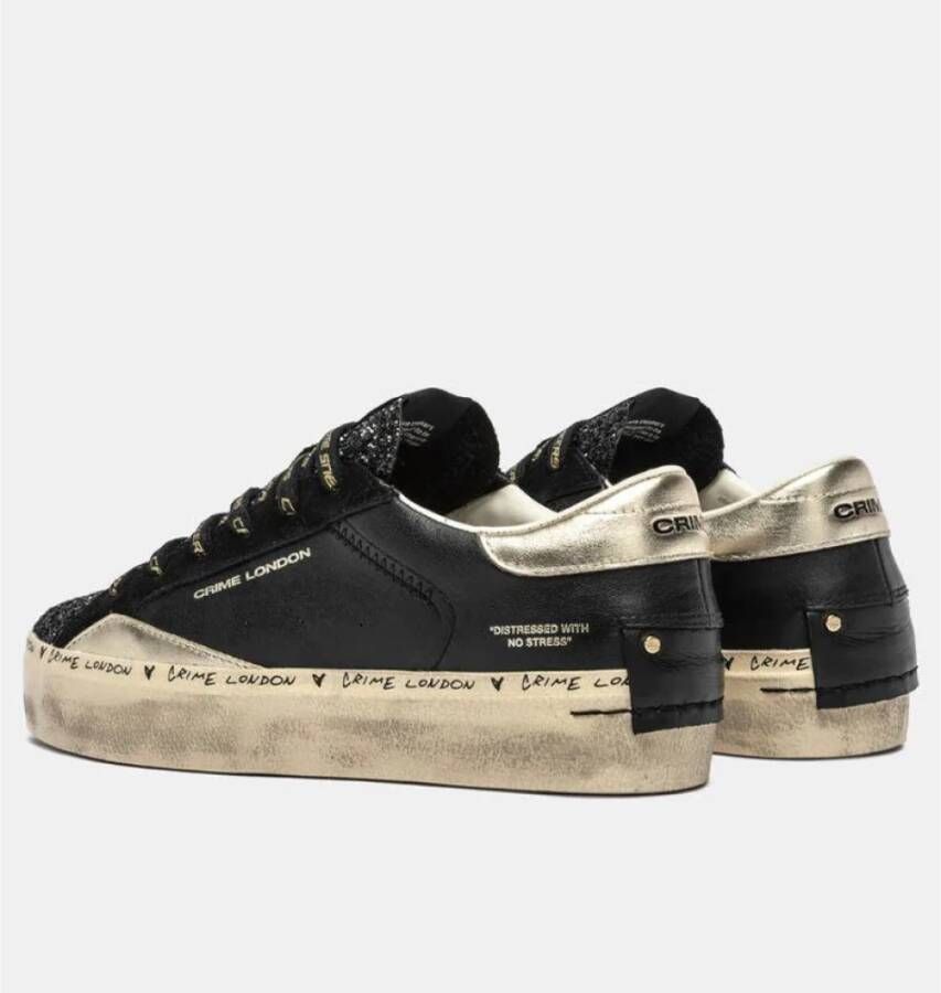 Crime London Zwarte Sneakers met Chelsea20