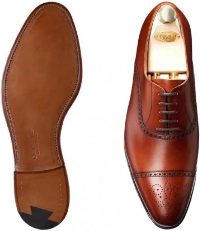 Crockett & Jones Kastanje Leren Schoenen Brown Heren