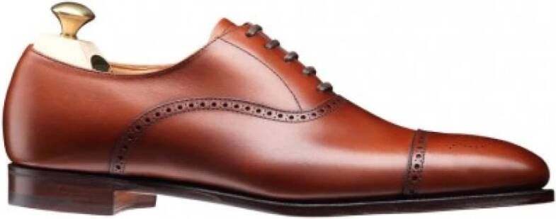 Crockett & Jones Kastanjebruine leren nette schoenen