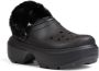 Crocs Zwarte gevoerde Stomp klomp met bont Black - Thumbnail 18