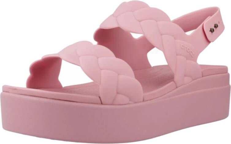 Crocs Geweven sleehakken voor stijlvol comfort Pink Dames