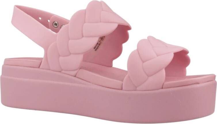 Crocs Geweven sleehakken voor stijlvol comfort Pink Dames