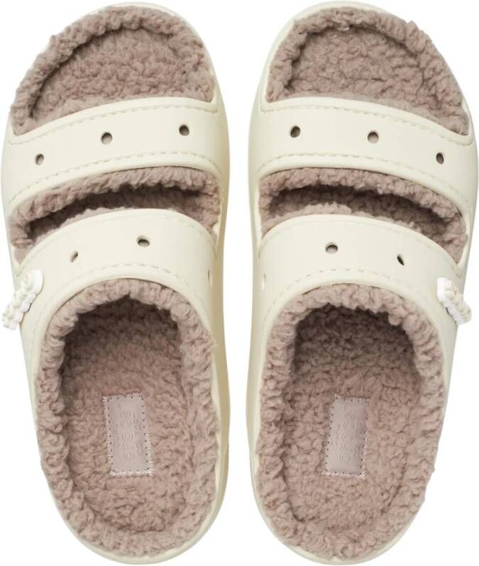 Crocs Gezellige Fluffy Slide Sandalen Beige Heren