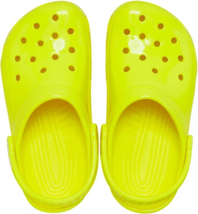 Crocs Neon Classic Klompen Geel Rond Plat
