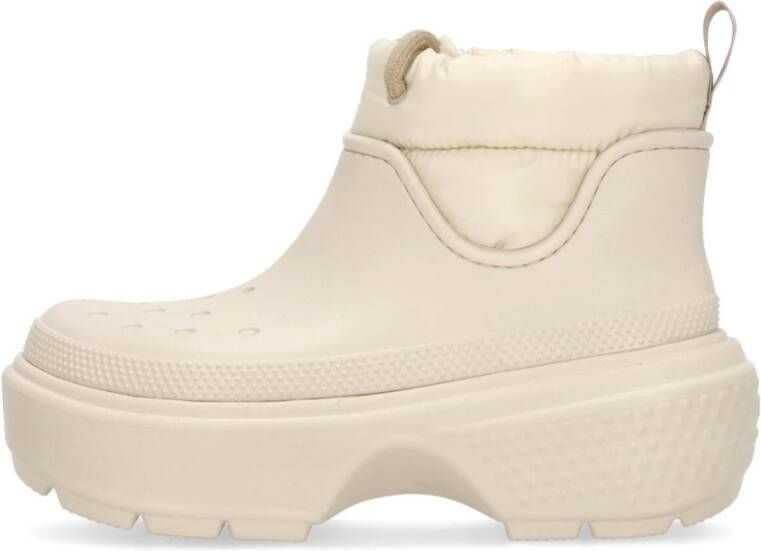 Crocs Stomp Puff Boot Stucco White Dames