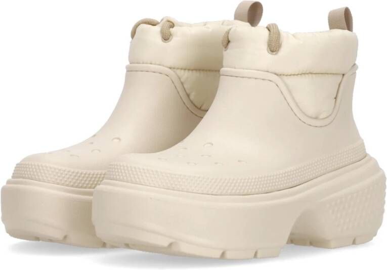 Crocs Stomp Puff Boot Stucco White Dames