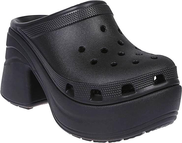 Crocs Zwarte sandalen met hakken en plateau Black Dames