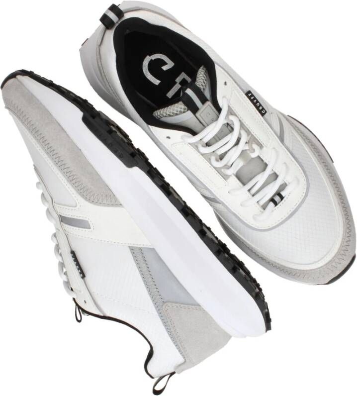 Cruyff Sportieve Herensneakers met Glanzende Zilveren Accenten Wit Heren