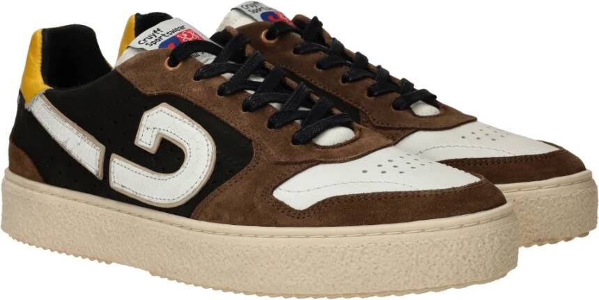 Cruyff Zwarte Leren Platform Sneaker Multicolor Heren