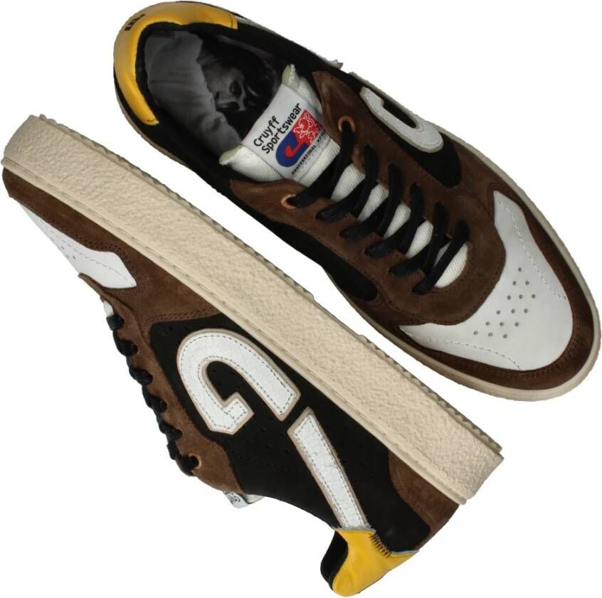 Cruyff Zwarte Leren Platform Sneaker Multicolor Heren