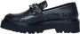 Cult Zwarte Leren Platte Schoenen Lente Zomer Black Dames - Thumbnail 11