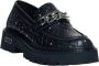 Cult Zwarte Leren Platte Schoenen Lente Zomer Black Dames - Thumbnail 13