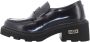 Cult Zwarte Leren Loafers met Metalen Logo Black Dames - Thumbnail 9