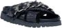 Cult Lente Zomer Sandalen Collectie: Polyurethaan Leer Rubber Hak Black Dames - Thumbnail 3