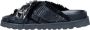 Cult Lente Zomer Sandalen Collectie: Polyurethaan Leer Rubber Hak Black Dames - Thumbnail 6