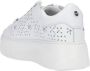 Cult Florale Geperforeerde Leren Sneakers White Dames - Thumbnail 4