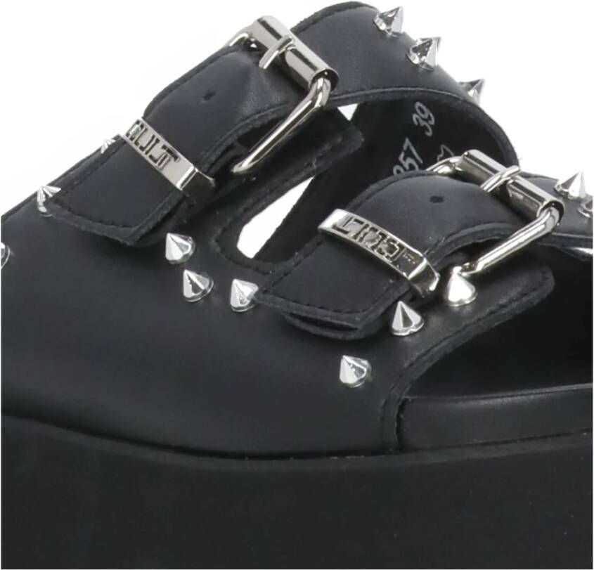 Cult Studded Leather Sandals Black Dames