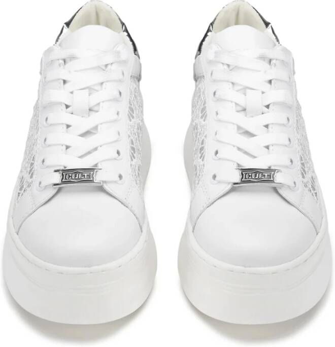 Cult Witte Pearl Sneakers Mesh Leer