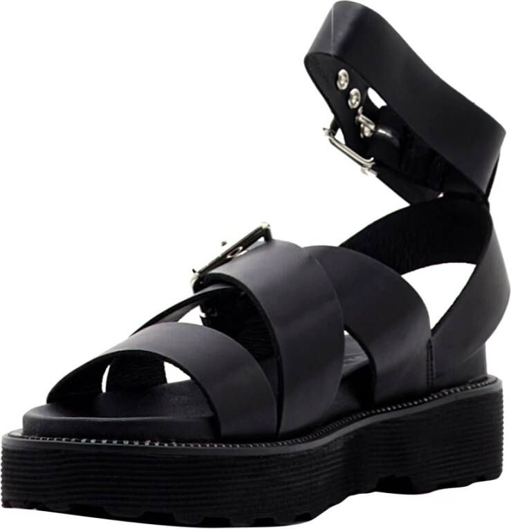 Cult Zwarte Enkelband Sandalen Black Dames