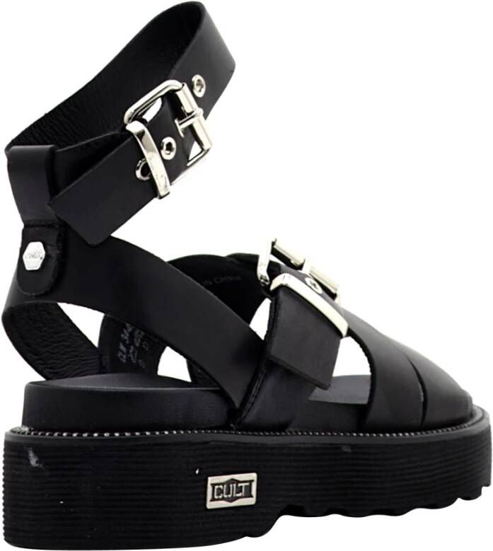 Cult Zwarte Enkelband Sandalen Black Dames