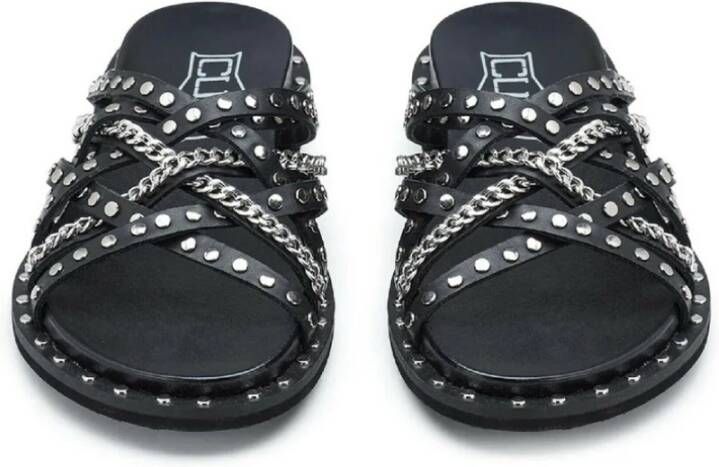Cult Zwarte leren dames slippers