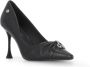 Cult Zwarte leren decolletè met metalen detail Black Dames - Thumbnail 3