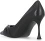 Cult Zwarte leren decolletè met metalen detail Black Dames - Thumbnail 4