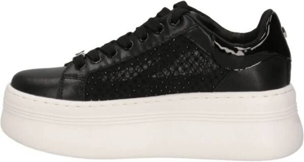 Cult Zwarte leren hoge sneakers